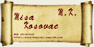 Miša Kosovac vizit kartica